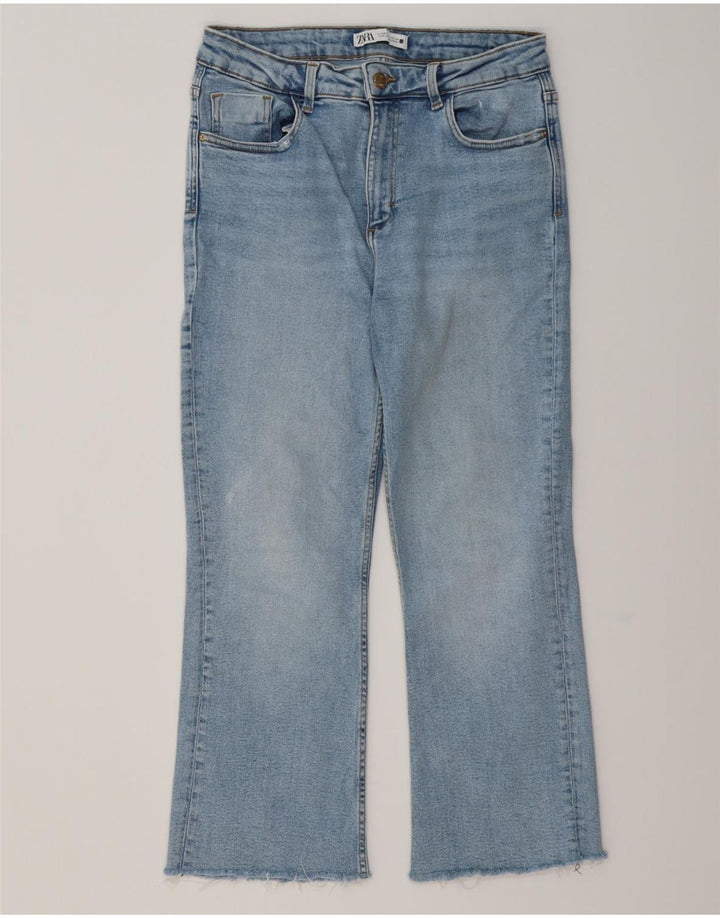 ZARA Womens Crop Bootcut Jeans EU 40 Medium W30 L25 Blue Cotton