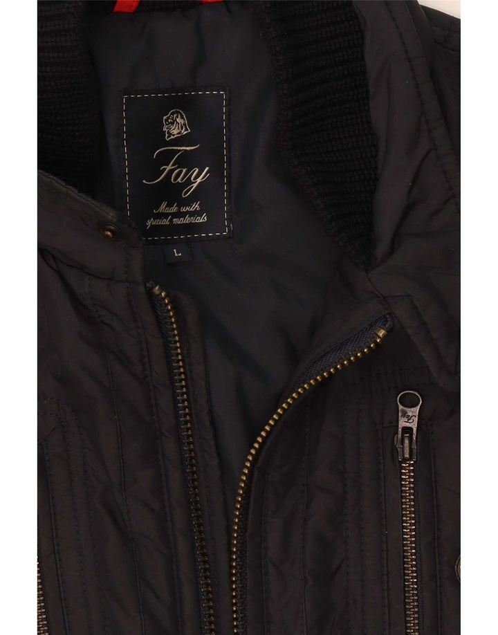 Giacca imbottita bomber da uomo Fay UK 40 grande blu navy