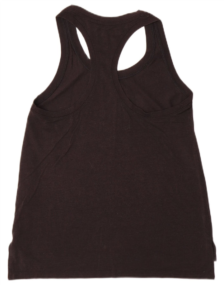 NIKE Womens Graphic Vest Top UK 12 Medium Black