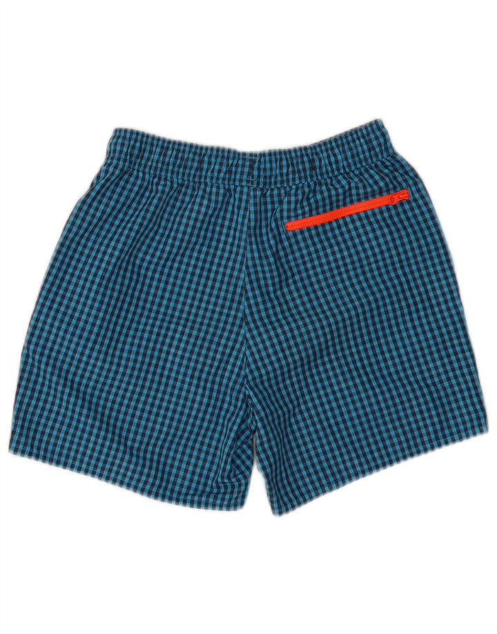 Pantaloncini da bagno da uomo ADIDAS XS blu a quadretti in poliestere