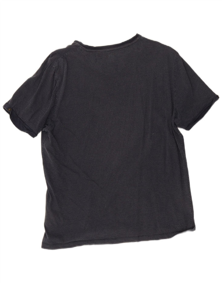 Ted Baker Herren T-Shirt Top Größe 4 Large Marineblau Baumwolle