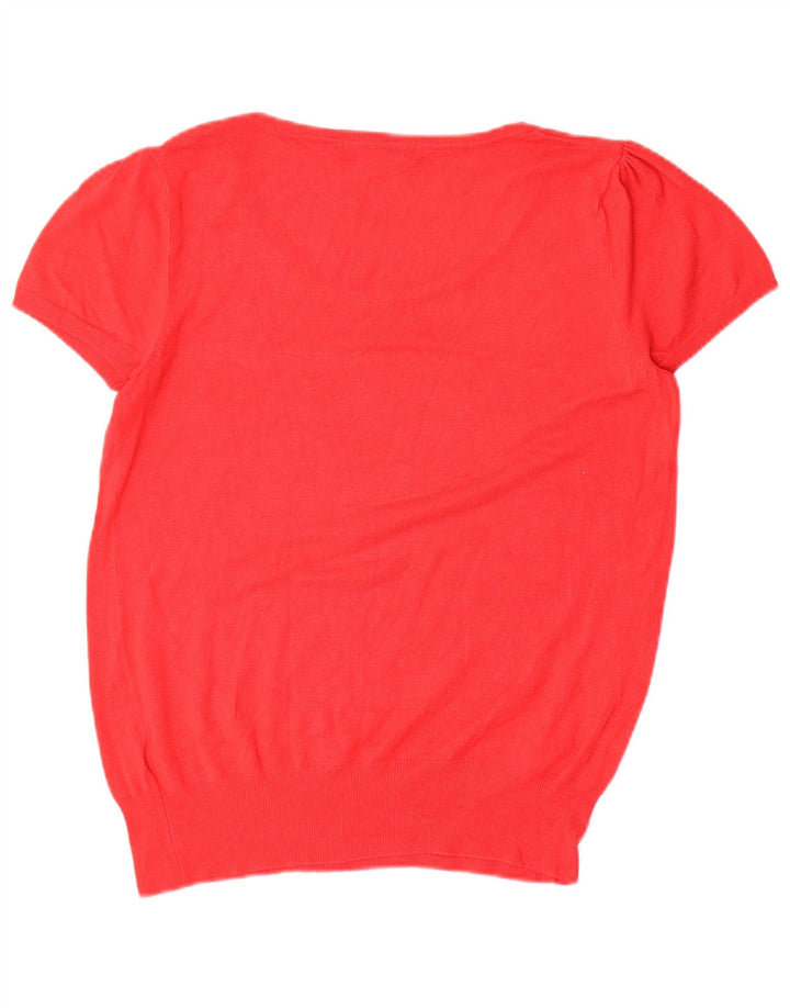 MARKS & SPENCER Maglione da donna con scollo a barca UK 12 Rosso medio