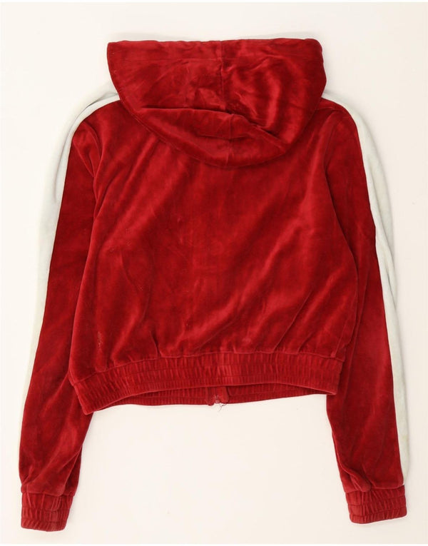 Fila Pull à capuche zippé surdimensionné pour femme UK 10 Petit colorblock rouge
