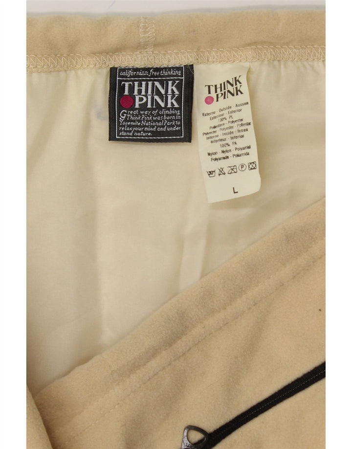 THINK PINK Womens High Waist Straight Skirt Large W30  Beige Polyester Vintage Think Pink and Second-Hand Think Pink from Messina Hembry 