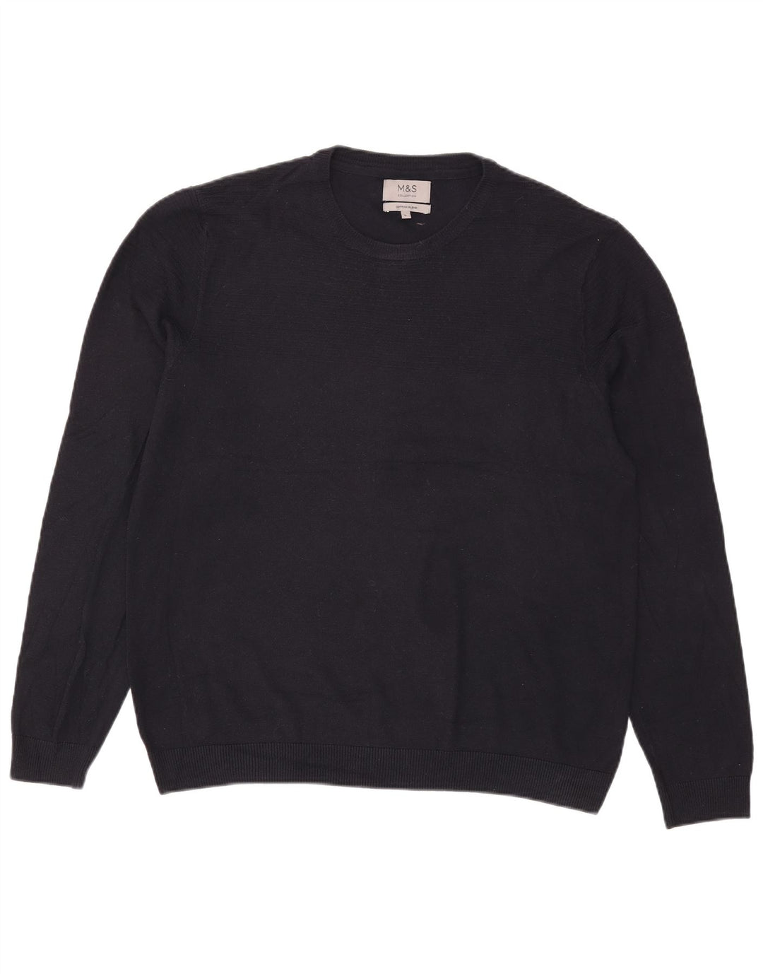 Maglione maglione girocollo da uomo Marks & Spencer grande acrilico blu navy