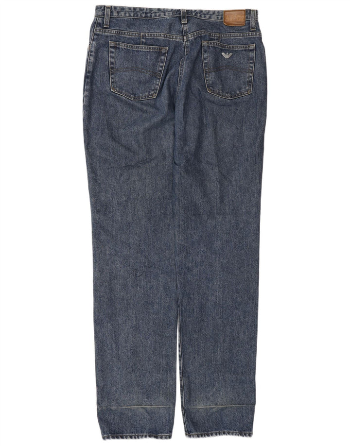 ARMANI Mens Straight Jeans W33 L34 Blue Cotton