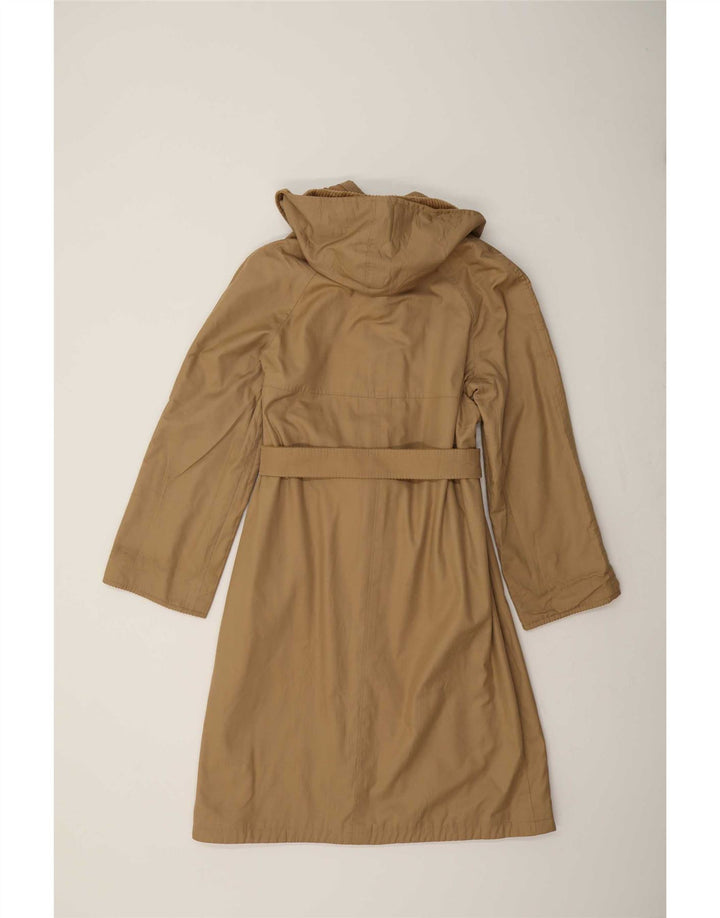 Vintage Womens Hooded Reversible Coat UK 14 Medium Beige