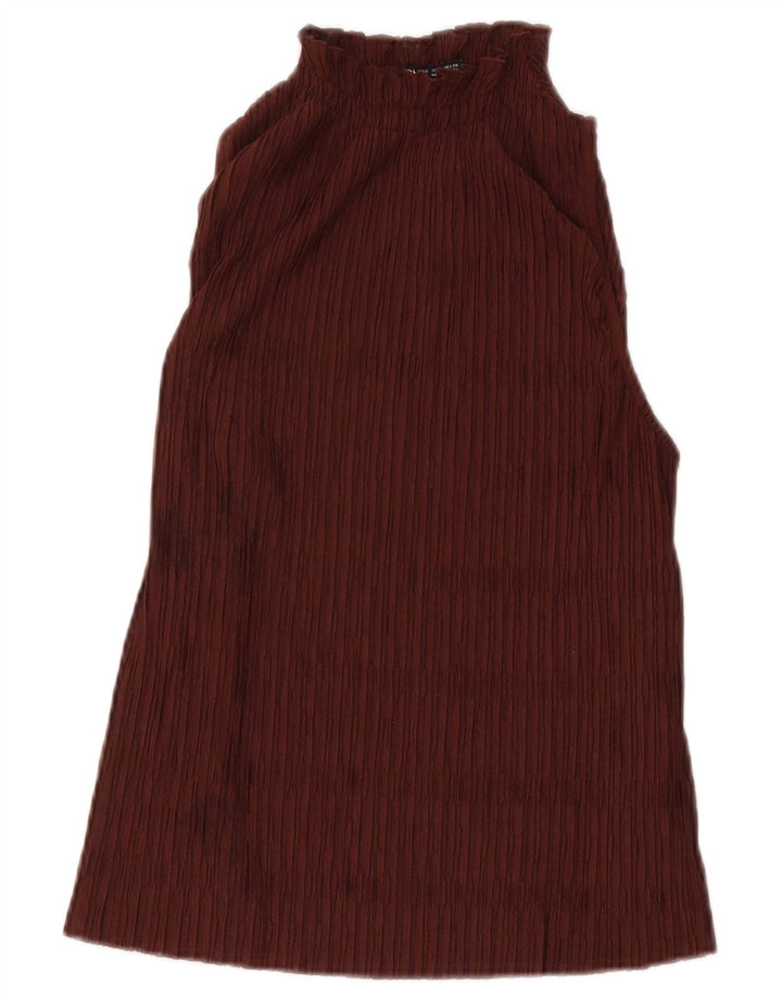 Top alla caviglia da donna Zara UK 10 piccolo bordeaux in poliestere