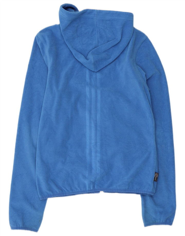 Jachetă fleece cu glugă ADIDAS pentru băieți 9-10 ani poliester albastru mediu
