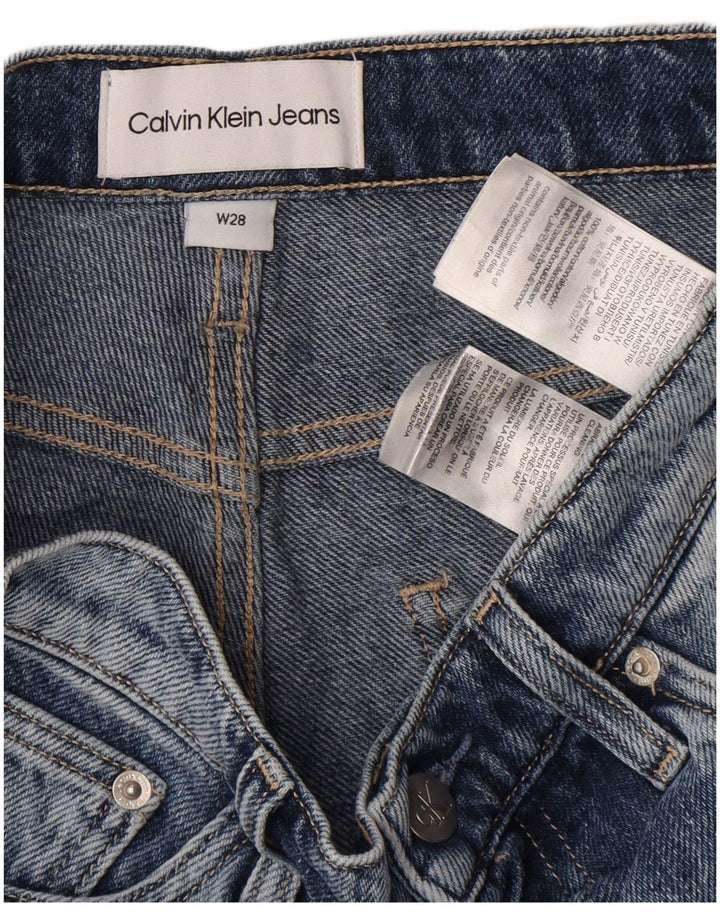 Calvin Klein Womens Denim Distressed Hot Pants W28 Medium Blue Cotton
