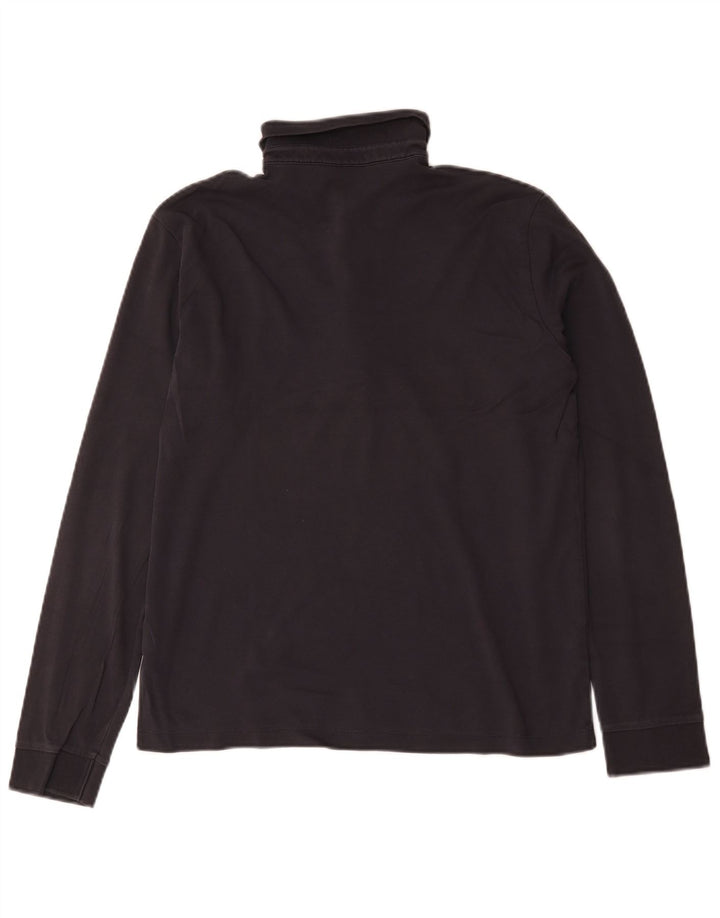 Hugo Boss Mens Long Sleeve Regular Fit Polo Shirt Medium Black Cotton