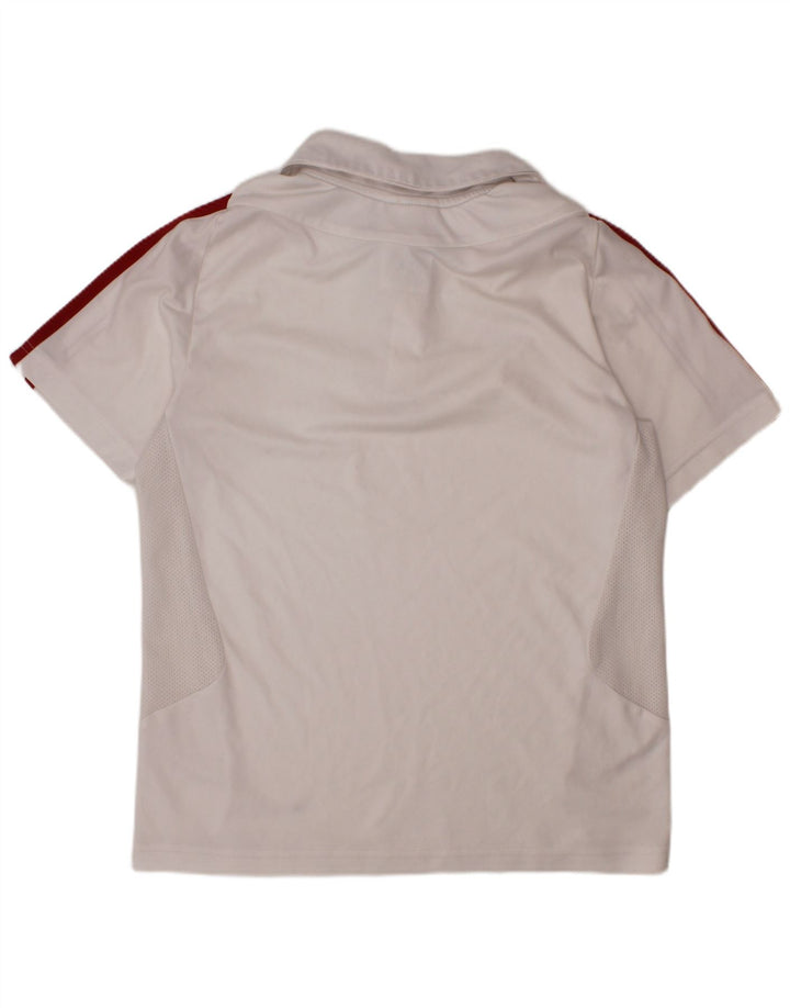 ADIDAS Boys Climacool Polo Shirt 9-10 Years White Polyester