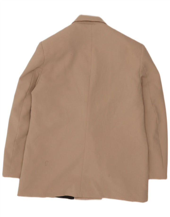 Zara Womens Oversized Double Breasted Blazer Jacket UK 10 Small Beige