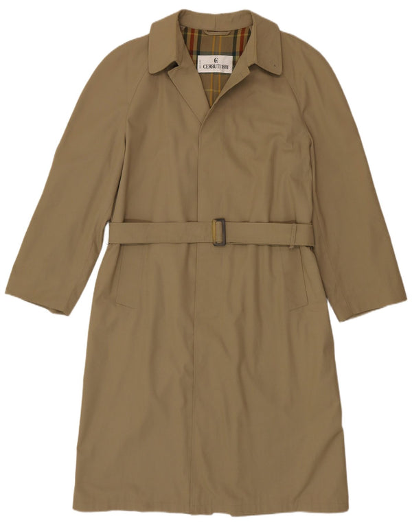 Cerruti 1881 Mens Loose Fit Trench Coat IT 46 Pequeno Poliéster Bege