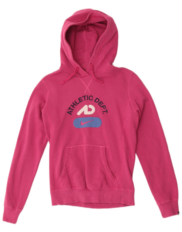 Nike Womens Graphic Hoodie Pullover UK 10 Small Rosa Baumwolle