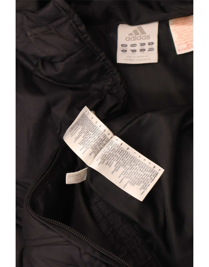 Adidas Boys Hooded Padded Jacket 15-16 Years Black Nylon