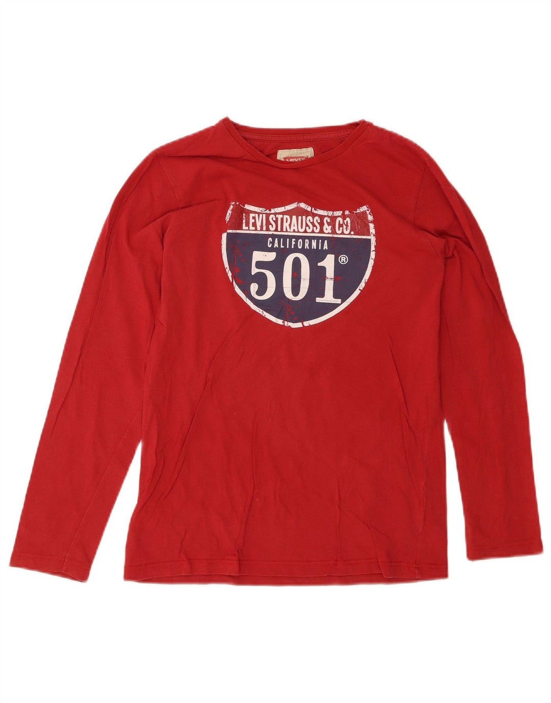 LEVI'S Boys Graphic Top Long Sleeve 11-12 Years Red