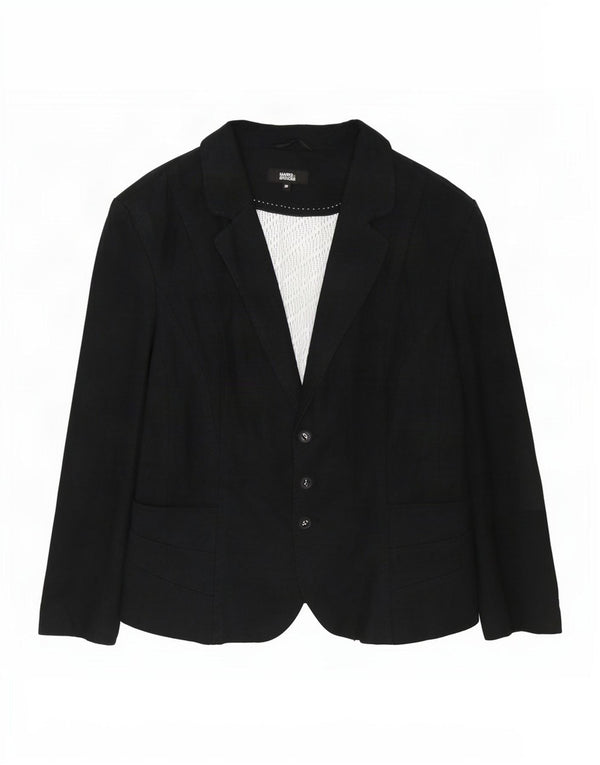 Giacca blazer a 3 bottoni Marks & Spencer da donna UK 22 3XL Lino grigio