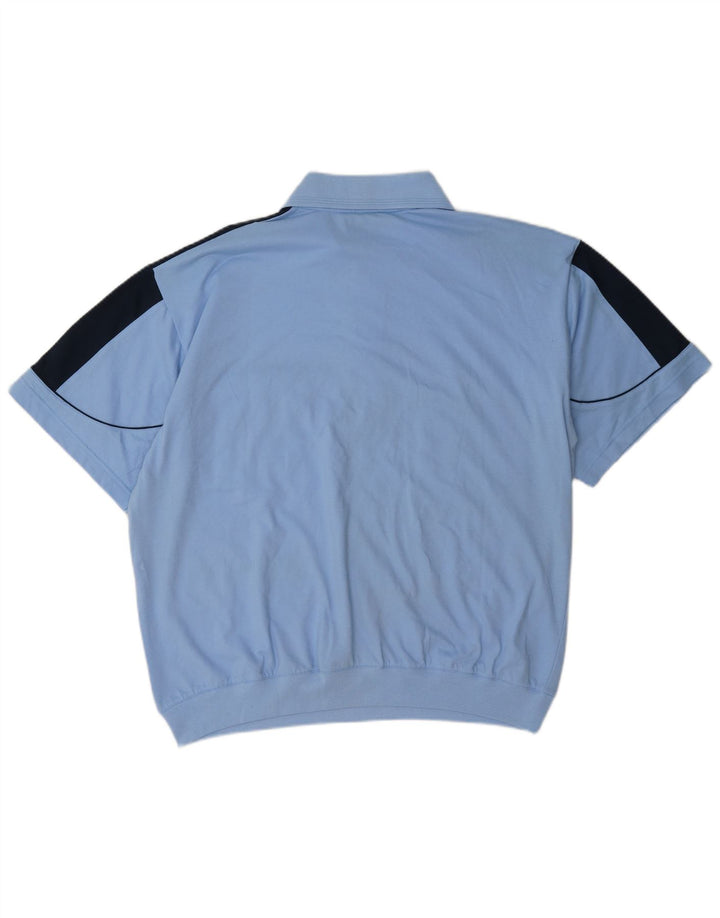 Vintage Mens Polo Shirt XL Blue Colourblock