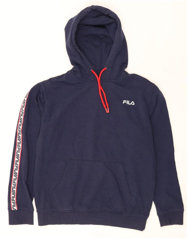 Fila Hombre Graphic Hoodie Jumper Medium Azul Marino Colorblock Algodón