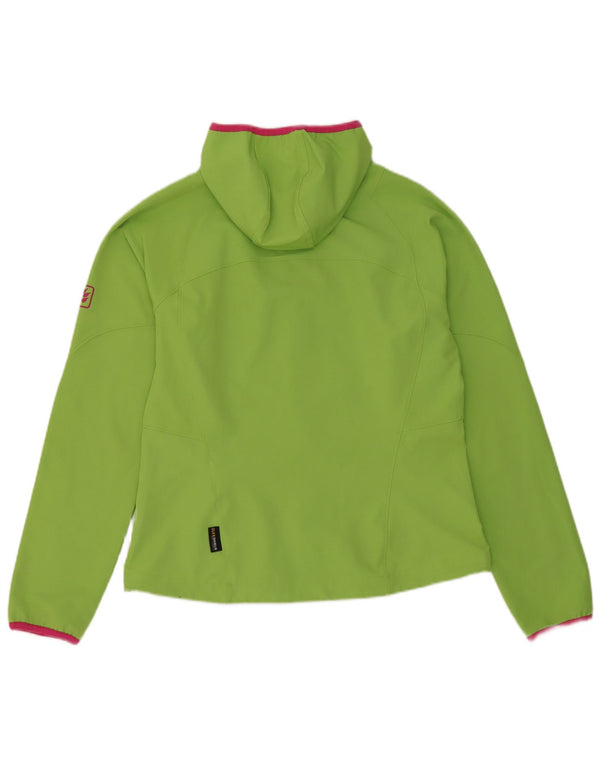 Jack Wolfskin Womens Hooded Tracksuit Top Jacket UK 12/14 Medium Green