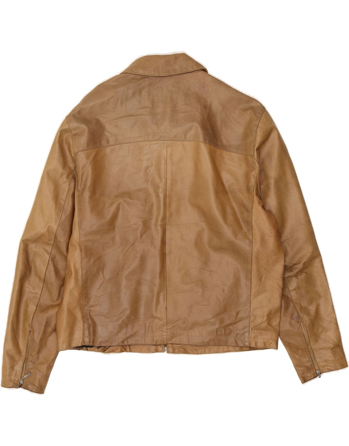 VINTAGE Womens Leather Jacket IT 56 3XL Beige Leather Vintage Vintage and Second-Hand Vintage from Messina Hembry 