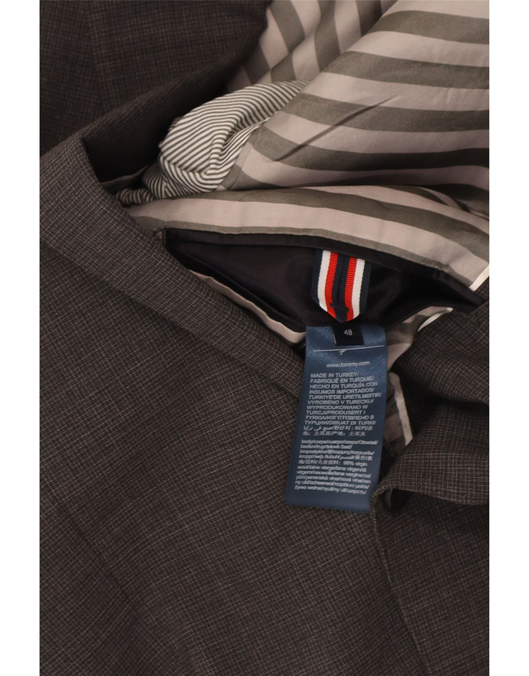 Jaqueta Blazer Masculina Tommy Hilfiger com 2 Botões IT 48 Lã Cinza Médio