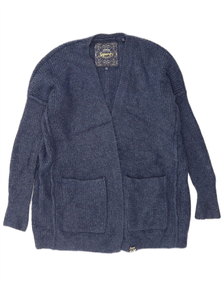 Superdry Damen-Strickjacke in Übergröße, Gr. 10, Small, Blau, Acryl