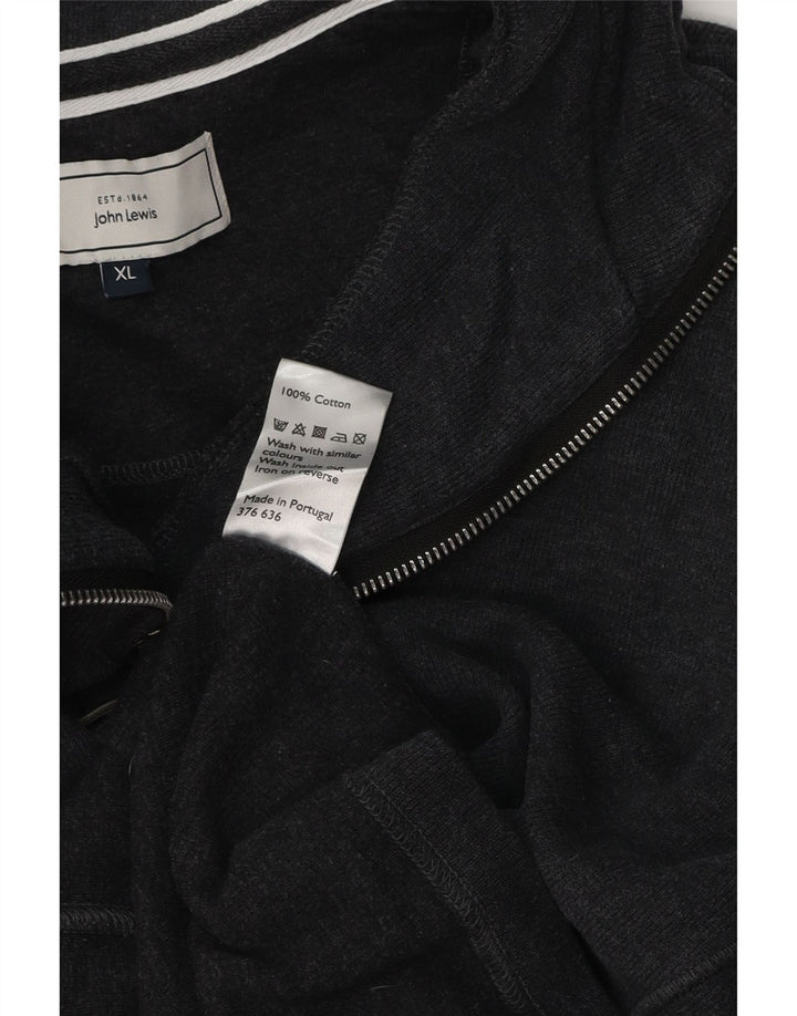 JACK & JONES Mens Zip Neck Jumper Sweater XL Grey Cotton