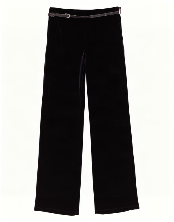 Marks & Spencer Womens Velour Casual Trousers UK 8 Small W24 L31 Purple