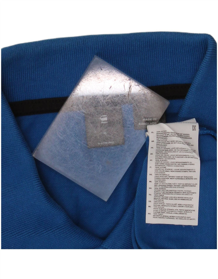 G-STAR Mens Polo Shirt XL Blue Cotton
