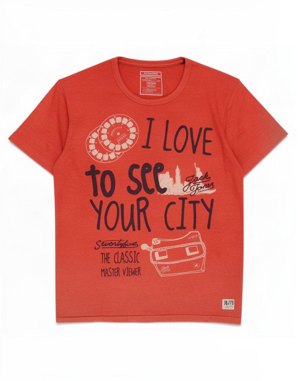 Jack & Jones T-Shirt Graphique Homme Grand Rouge
