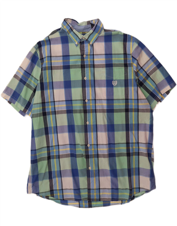 CHAPS Mens Short Sleeve Shirt 2XL Multicoloured Check Cotton