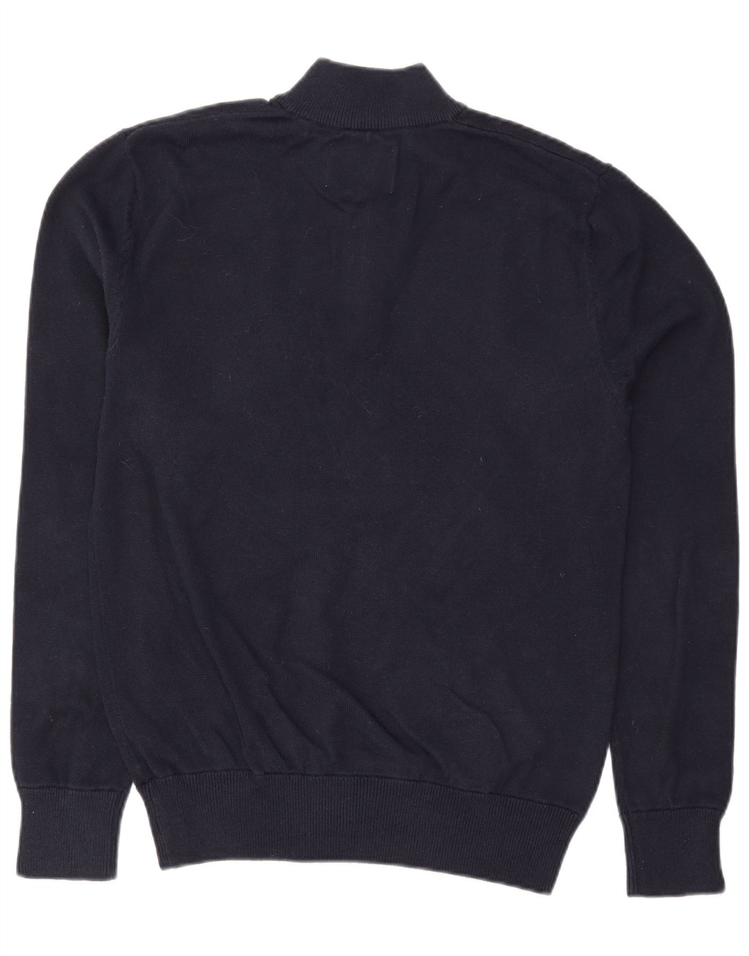 JACK WILLS Mens Zip Neck Jumper Sweater Medium Navy Blue Cotton