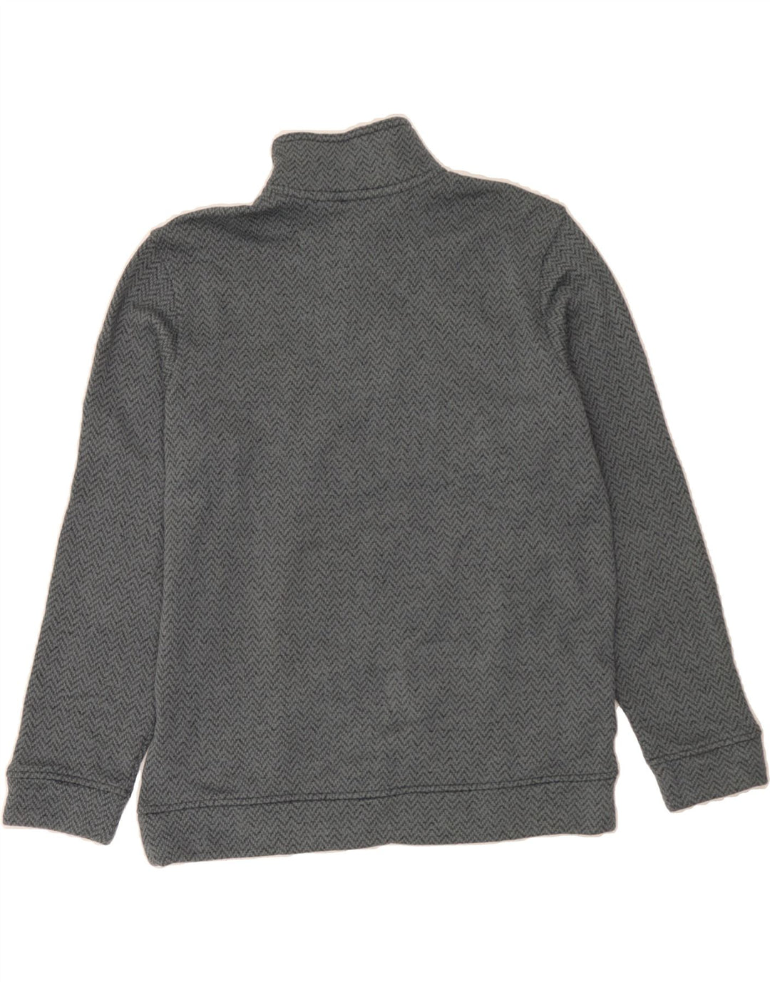 EDDIE BAUER Mens Button Neck Sweatshirt Jumper Large Grey Chevron Vintage Eddie Bauer and Second-Hand Eddie Bauer from Messina Hembry 