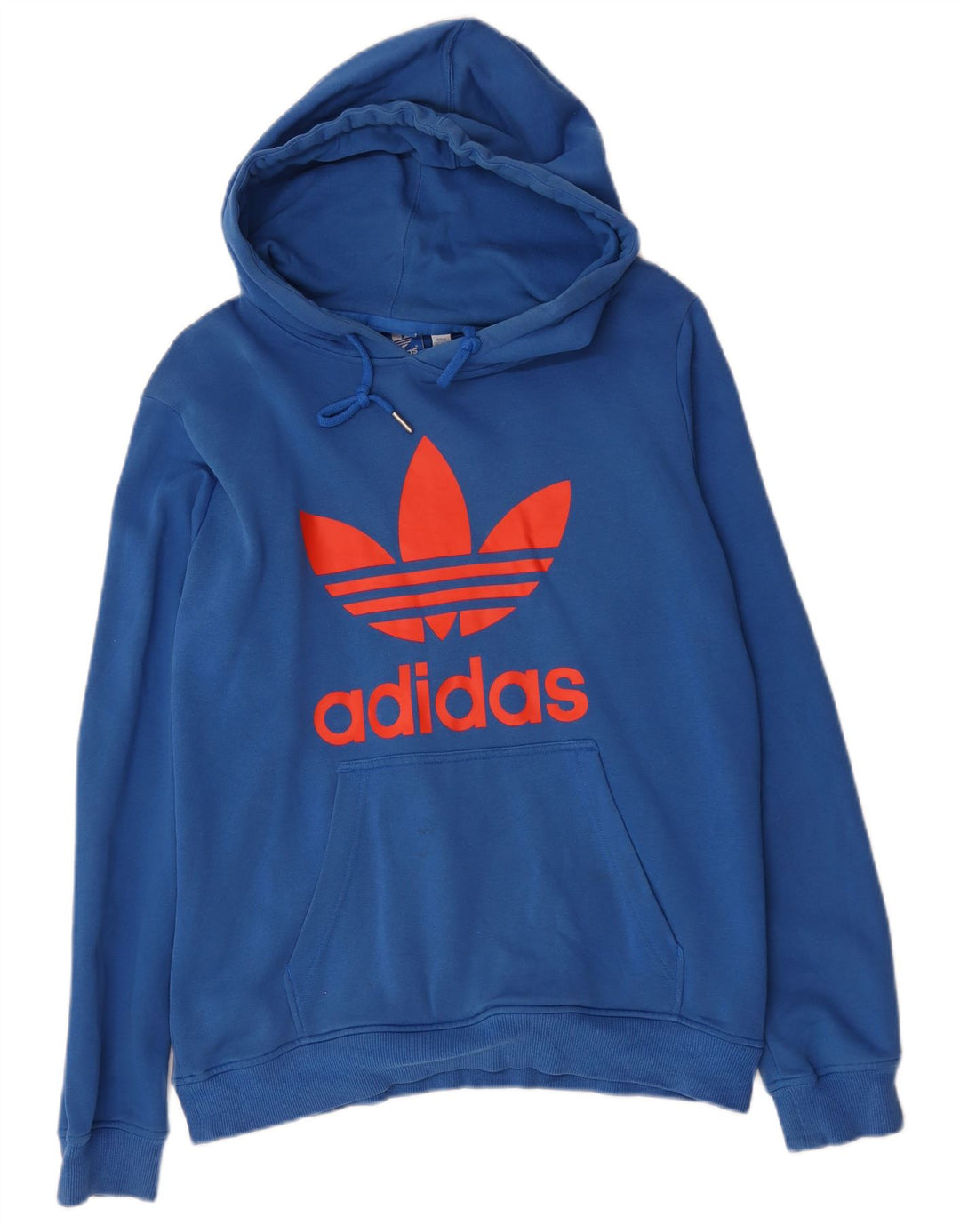 Adidas Mens Graphic Hoodie Jumper Medium Blue Cotton