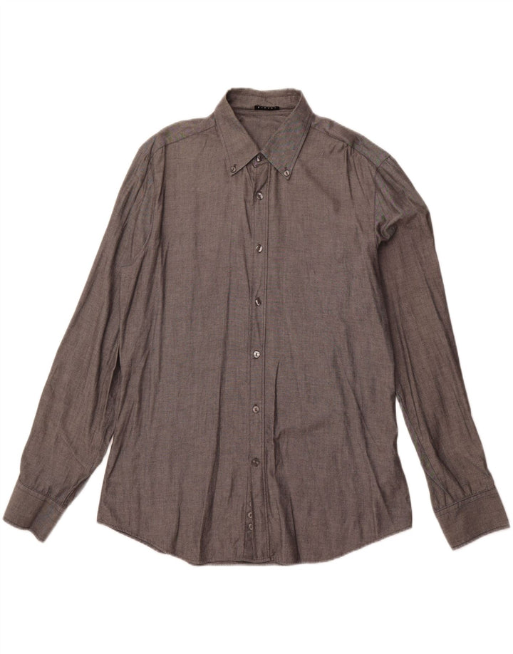 SISLEY Mens Shirt 2XL Grey Cotton
