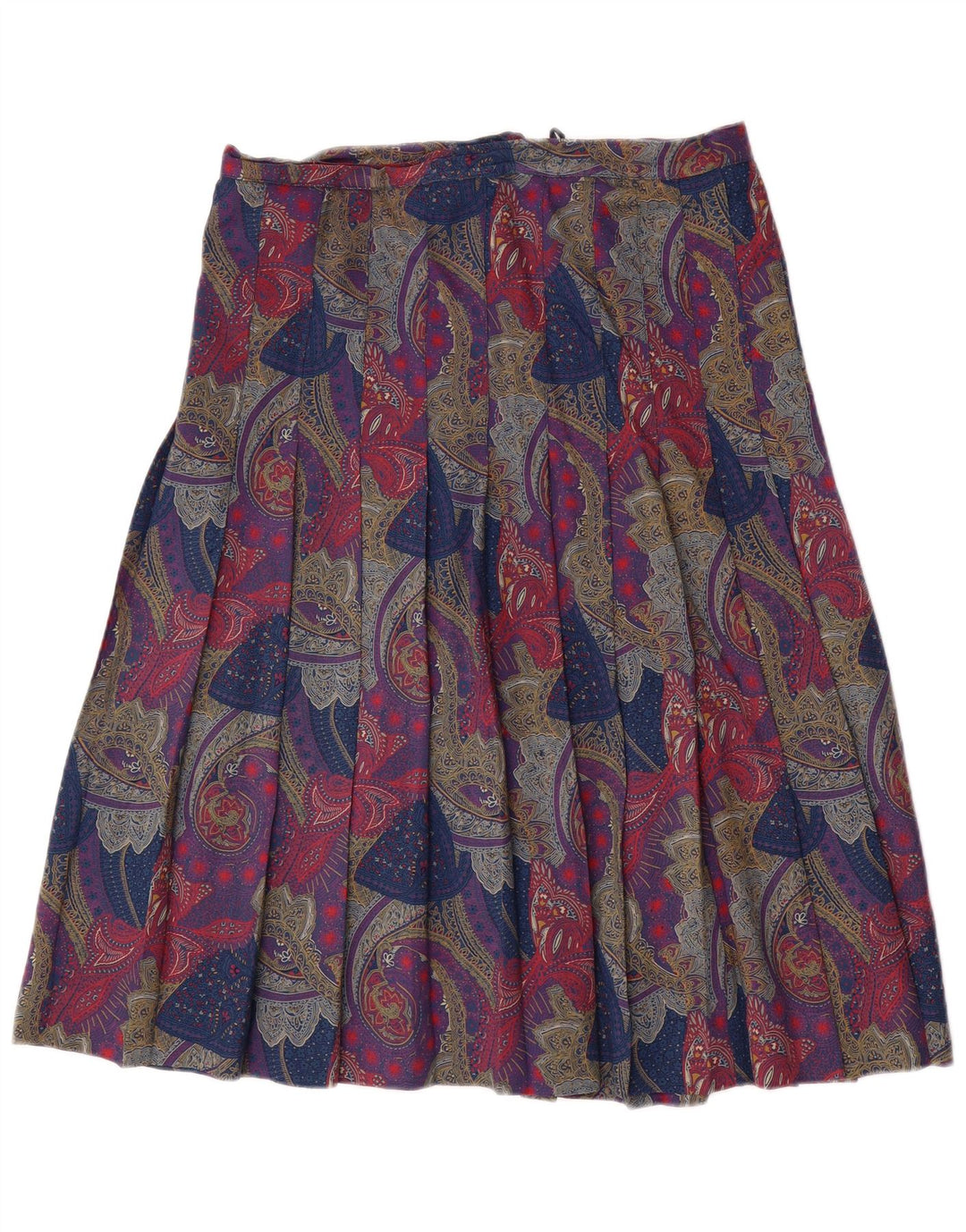 Vintage Womens Pleated Skirt W32 Large Multicoloured Paisley