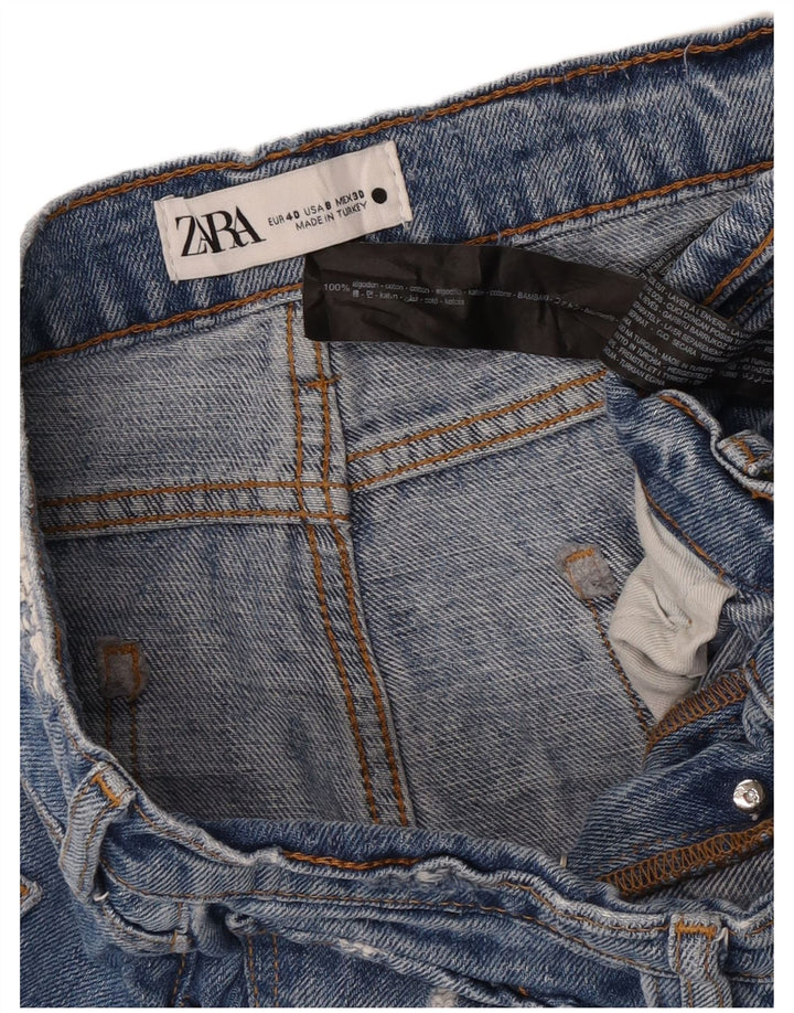 Zara Dame Straight Jeans EU 40 Medium W30 L26 Blå Bomuld