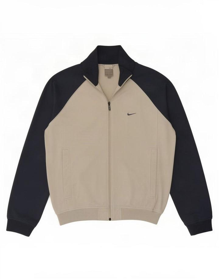 Nike Mens Tracksuit Top Jacket Small Grey Colourblock Polyester