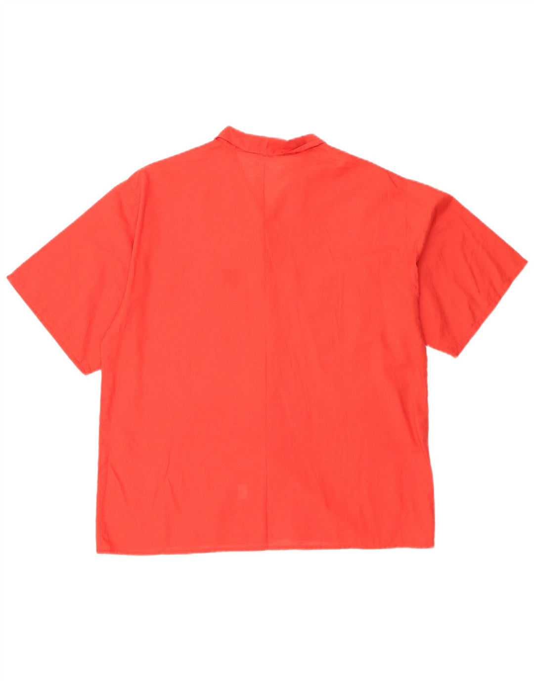 Vintage Womens Short Sleeve Shirt IT 46 Large Red Cotton