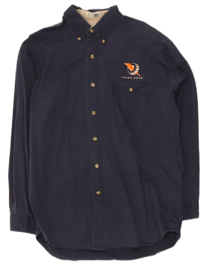Lee Mens Shirt Medium Navy Blue Cotton