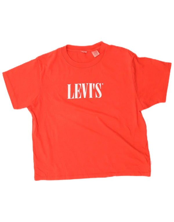 T-shirt grafica oversize da donna Levi's UK 6 XS rossa