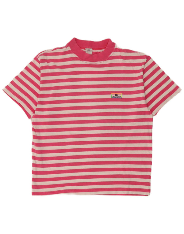 Enrico Coveri Tricou pentru bărbați Top UK 38 Medium Pink Striped Bumbac