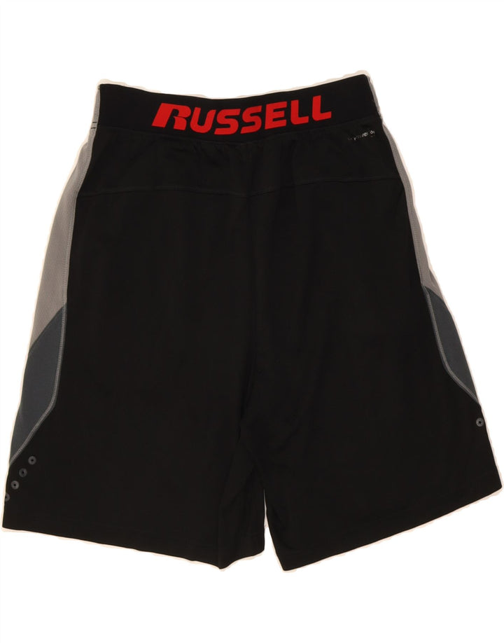 RUSSELL ATHLETIC Mens Dri-Power Sport Shorts Medium  Black Colourblock Vintage Russell Athletic and Second-Hand Russell Athletic from Messina Hembry 