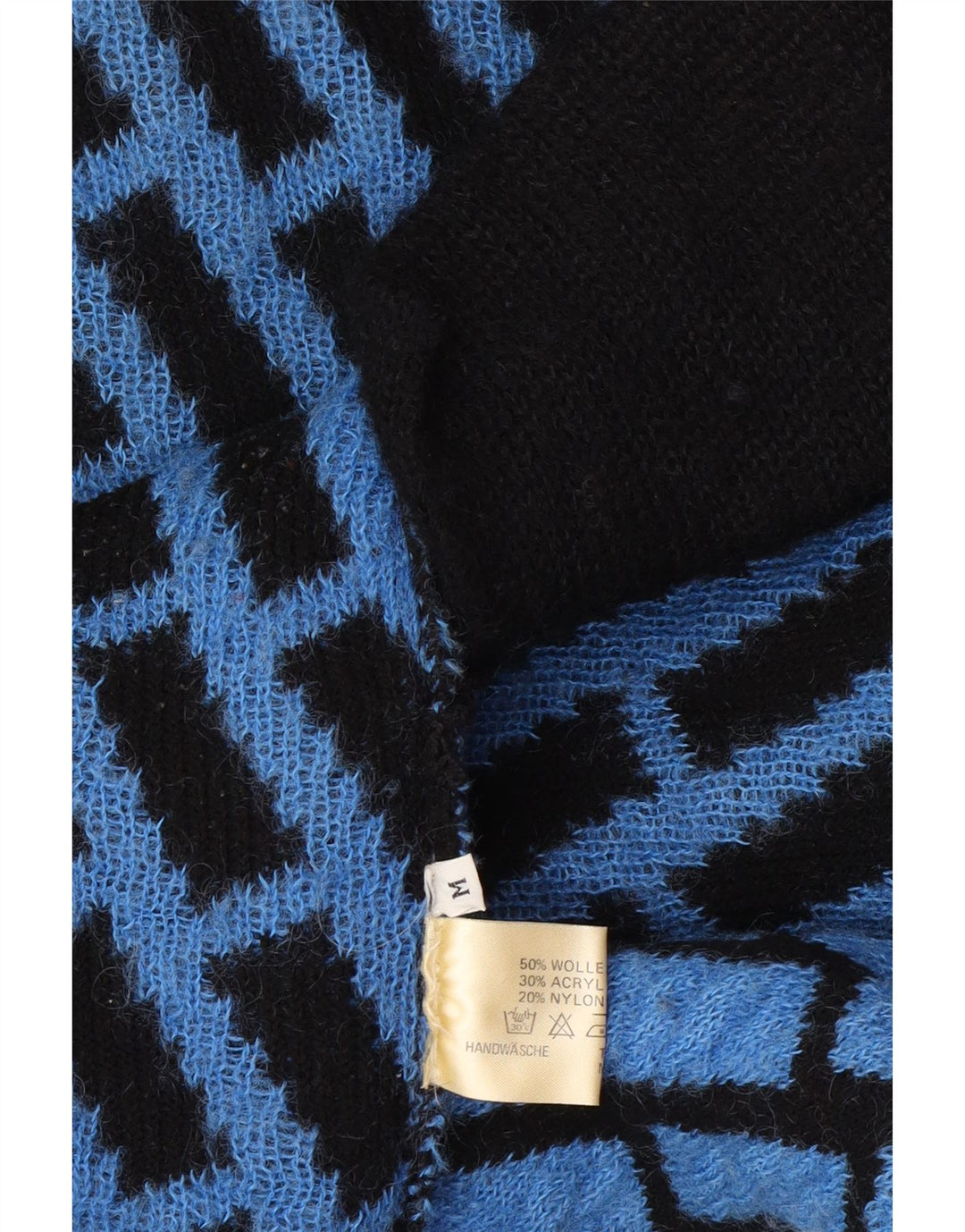 Vintage Womens Longline Oversized Cardigan Sweater UK 14 Medium Blue Check