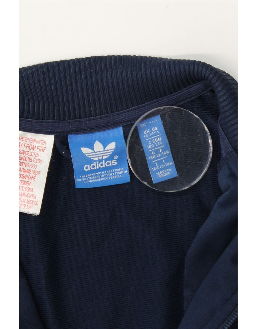 Adidas Jungen Trainingsanzug Top Jacke 13-14 Jahre Marineblau Polyester
