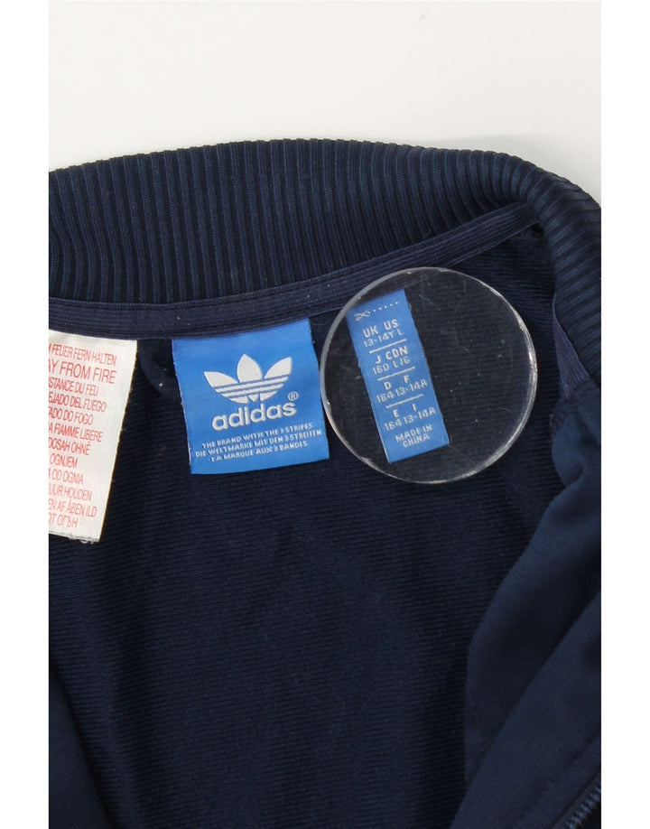 Adidas Jungen Trainingsanzug Top Jacke 13-14 Jahre Marineblau Polyester