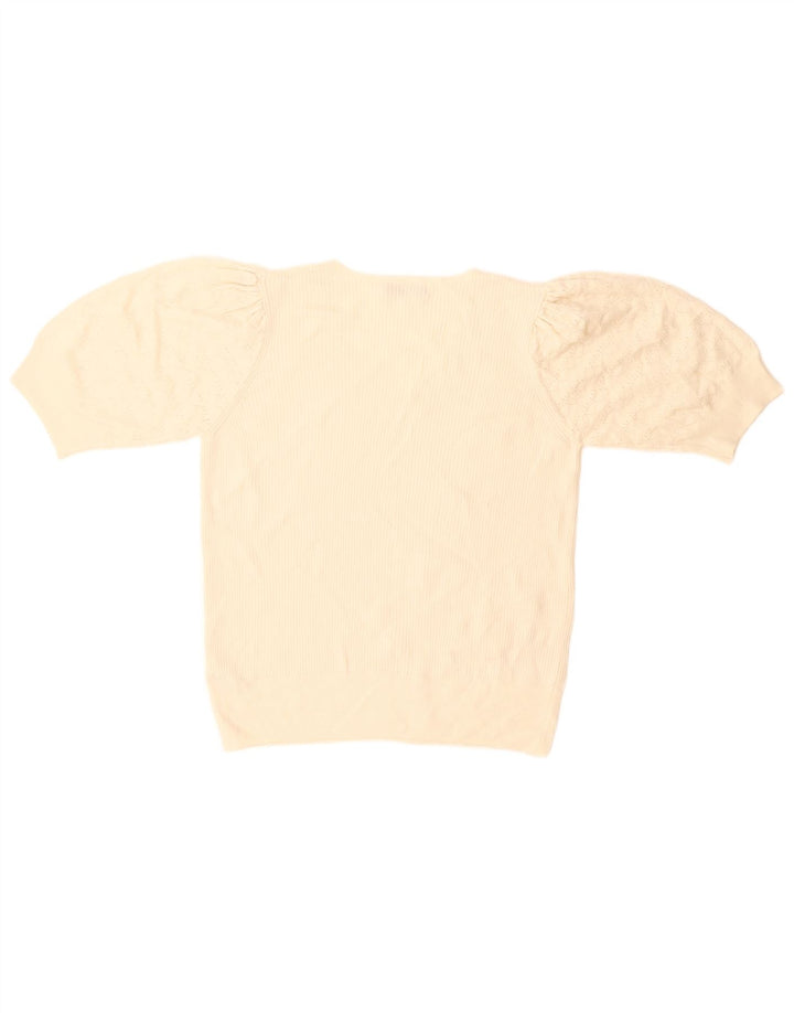 Marks & Spencer Dame V-hals sweater UK 14 Medium Off White