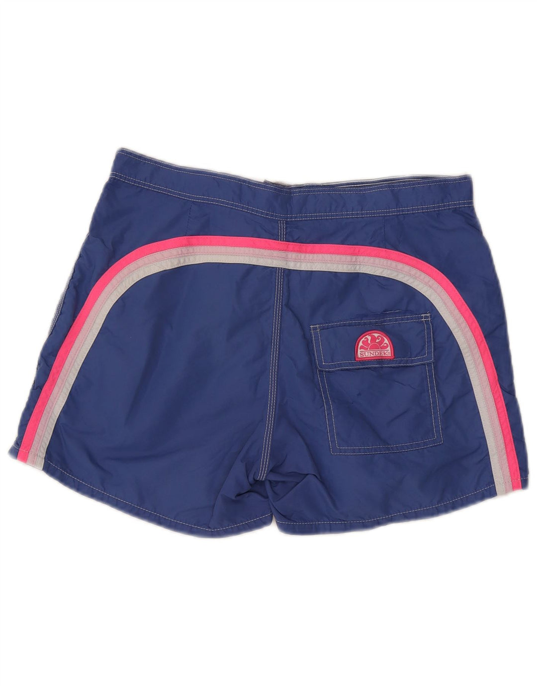Sundek Mens Swimming Shorts Medium Blue Striped Nylon